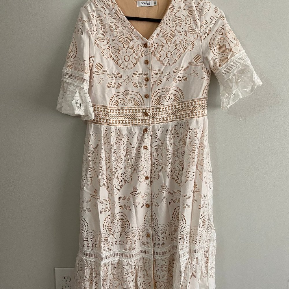 White Lace Midi dress